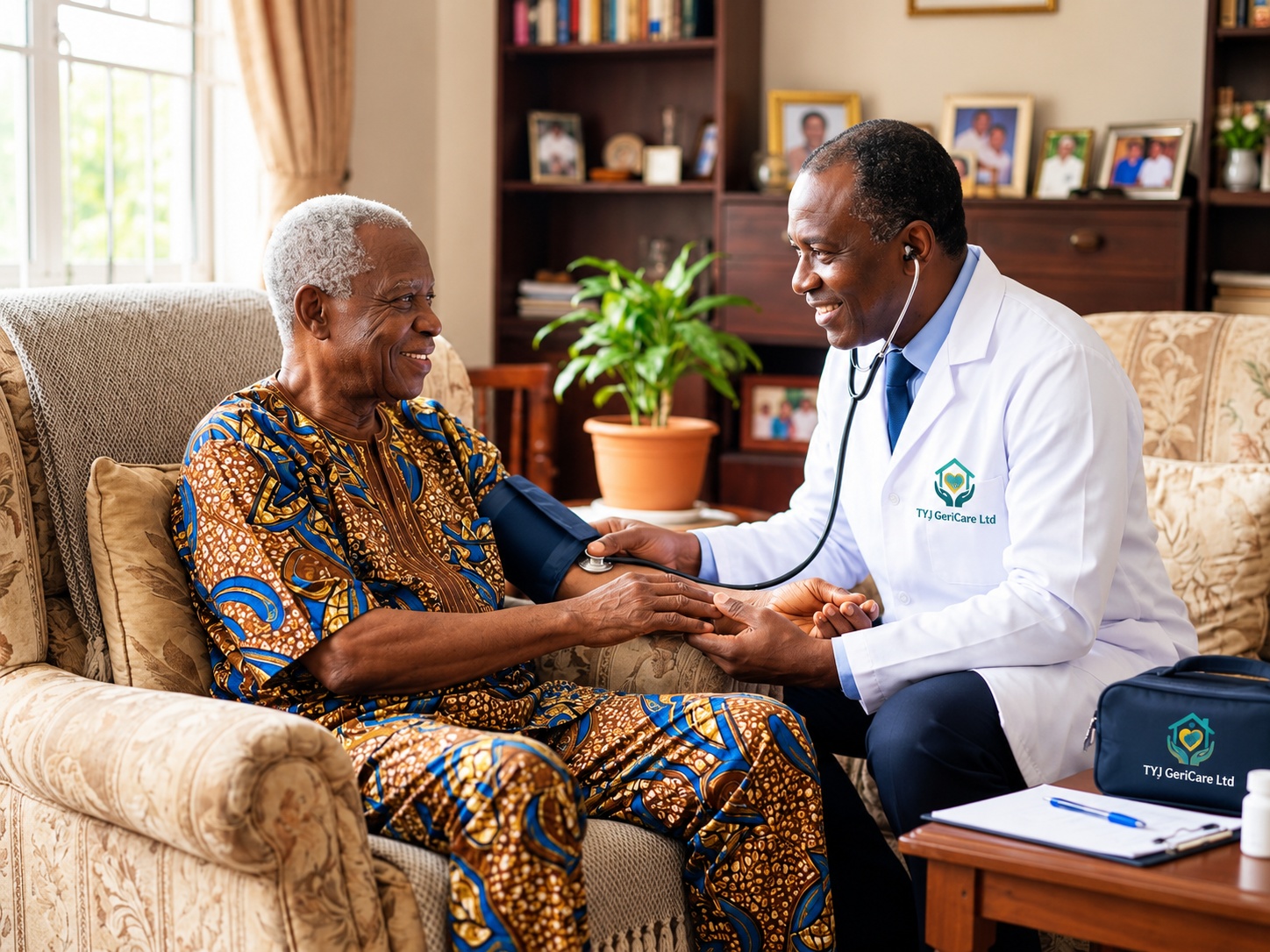 Black African Senior Receiving Compassionate Home Care